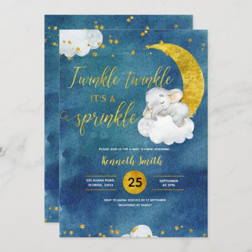 Twinkle Star Baby Sprinkle Invitation