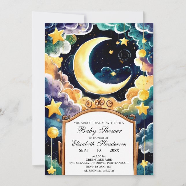 Twinkle Star Boho Celestial Baby Shower Invitation (Front)