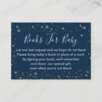 Twinkle Star Navy & Gold Book Request Cards