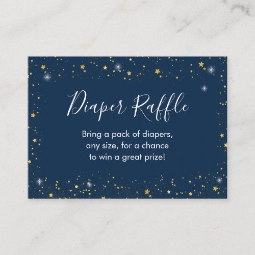 Twinkle Star Navy  Gold Diaper Raffle Cards
