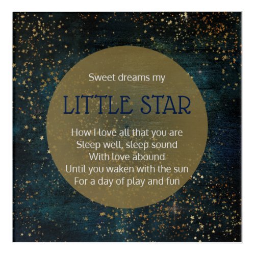 Twinkle Star Night Sky Poem Poster Nursery Decor