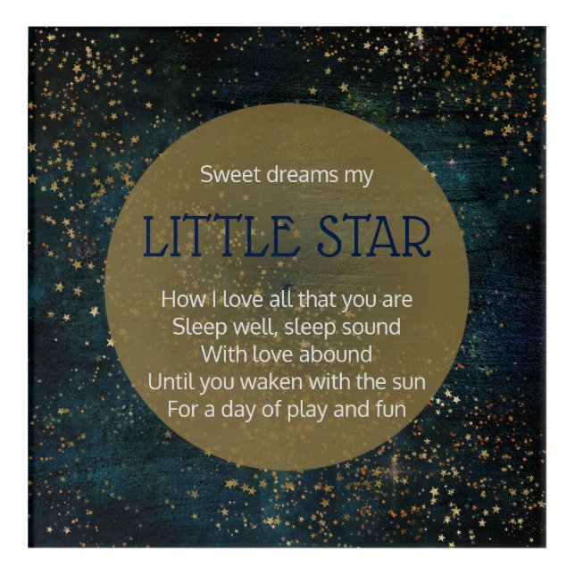 Twinkle Star Night Sky Poem Poster Nursery Decor (Front)