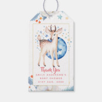Twinkle Star Woodland Deer Blue Pink Baby Shower Gift Tags