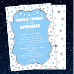 Twinkle Stars Baby Sprinkle boy invitations