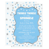 Twinkle Stars Baby Sprinkle boy invitations