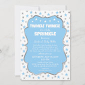 Twinkle Stars Baby Sprinkle boy invitations (Front)