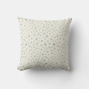 Twinkle Stars dusty teal and cream Throw Pillow