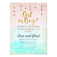 Twinkle stars gender reveal invitation