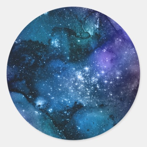 Twinkle Stars In Night Sky DIY Text Art Logo Classic Round Sticker