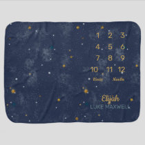 Twinkle Stars Night Sky Week |Month Milestone Baby Blanket