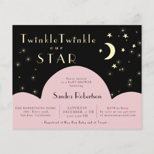 Twinkle Stars Shining Black Budget Baby Shower