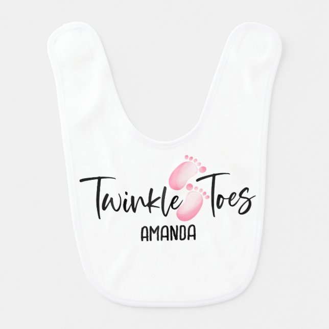 Twinkle Toes Baby Bib (Front)