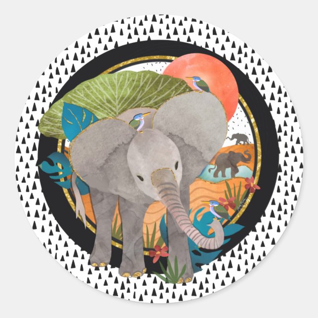TWINKLE-TOES SAFARI elephant stickers (Front)