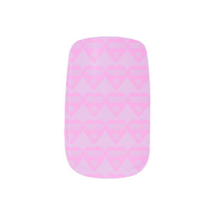 Twinkle toes Tina pink and mauve pastels heart Minx Nail Art