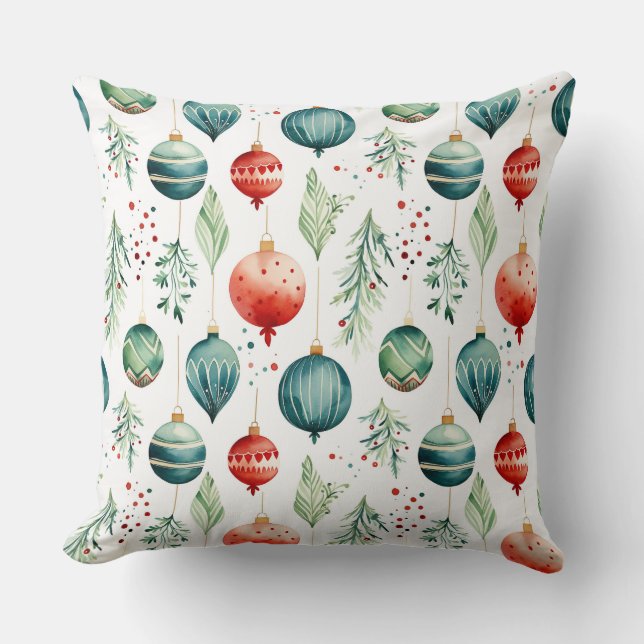 Twinkle Treetop Treasures Christmas Throw Pillow (Front)