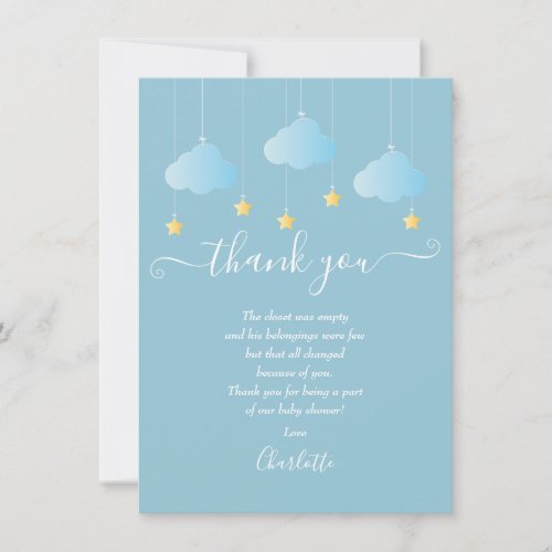 Twinkle Twinkle Baby Boy Shower Thank You Poem