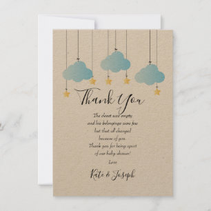 Twinkle Twinkle Baby Boy Shower Thank You Poem Card