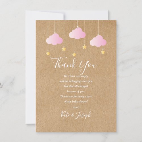 Twinkle Twinkle Baby Girl Shower Thank You Poem