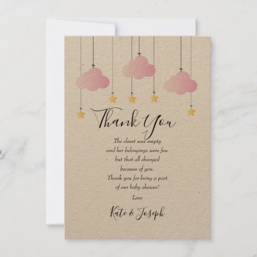 Twinkle Twinkle Baby Girl Shower Thank You Poem