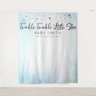 Twinkle Twinkle Baby Shower Backdrop Blue