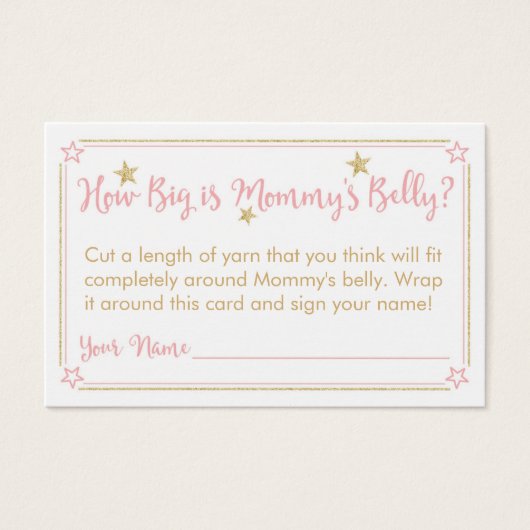Twinkle Twinkle Baby Shower Mommy's Belly Card (Front)