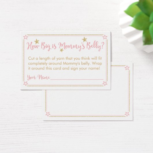 Twinkle Twinkle Baby Shower Mommy's Belly Card (Desk)