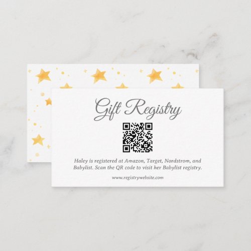 Twinkle Twinkle Baby Shower QR Registry Enclosure Card