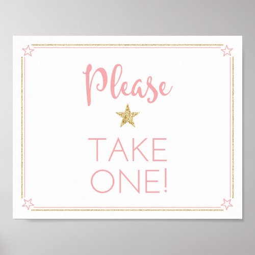 Twinkle Twinkle Baby Shower Take One Sign