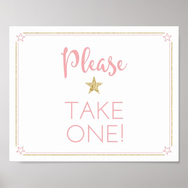 Twinkle Twinkle Baby Shower Take One Sign (Front)