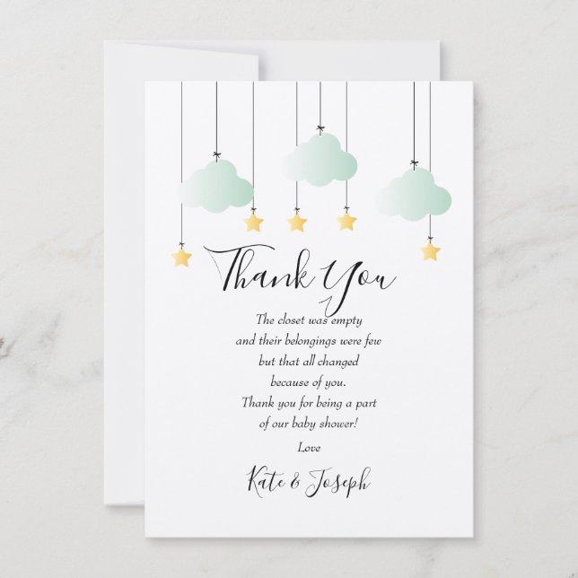 Twinkle Twinkle Baby Shower Thank You Poem (Front)