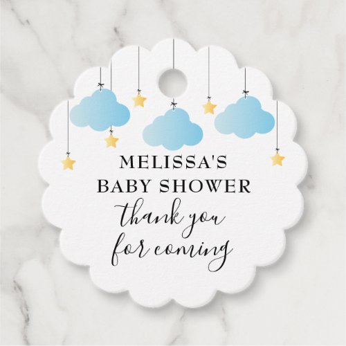 Twinkle Twinkle Blue Boy Baby Shower Thank You Favor Tags