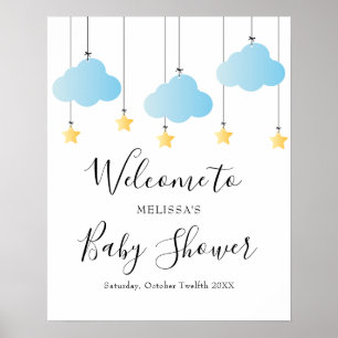 Twinkle Twinkle Blue Boy Baby Shower Welcome SIgn