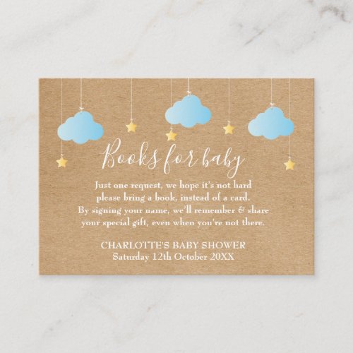 Twinkle Twinkle Book Request Baby Shower Enclosure Card