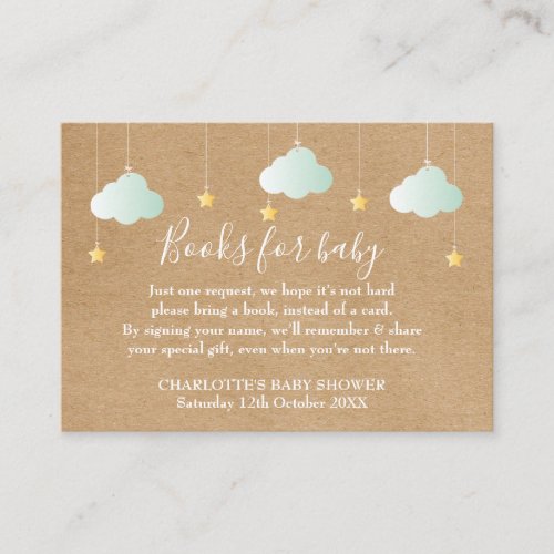 Twinkle Twinkle Book Request Baby ShowerSprinkle Enclosure Card