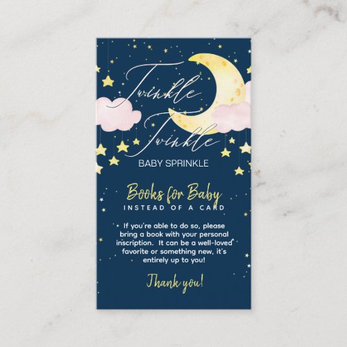 Twinkle Twinkle Budget Baby Shower Books for Baby  Enclosure Card