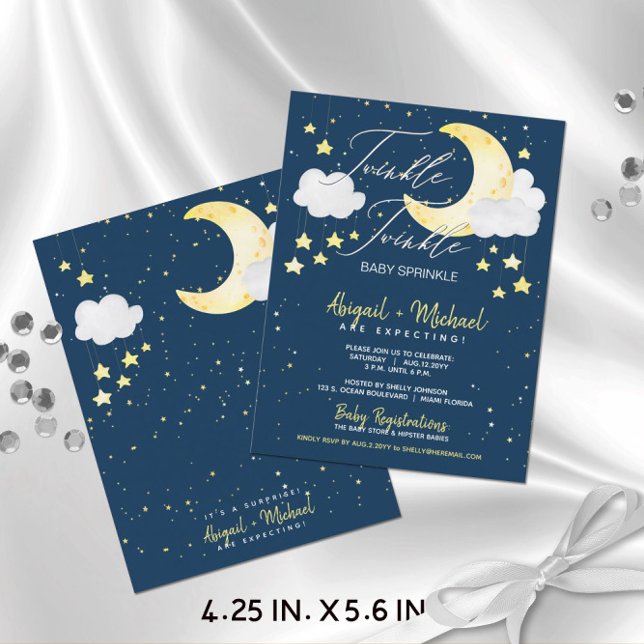 Twinkle Twinkle Budget Baby Shower Invite (Budget-Friendly "Twinkle Twinkle Baby Sprinkle" Gender-Neutral Baby Shower Invitation (4.25x5.6 in.))
