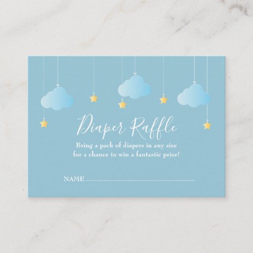 Twinkle Twinkle Diaper Raffle Baby Boy Shower Enclosure Card