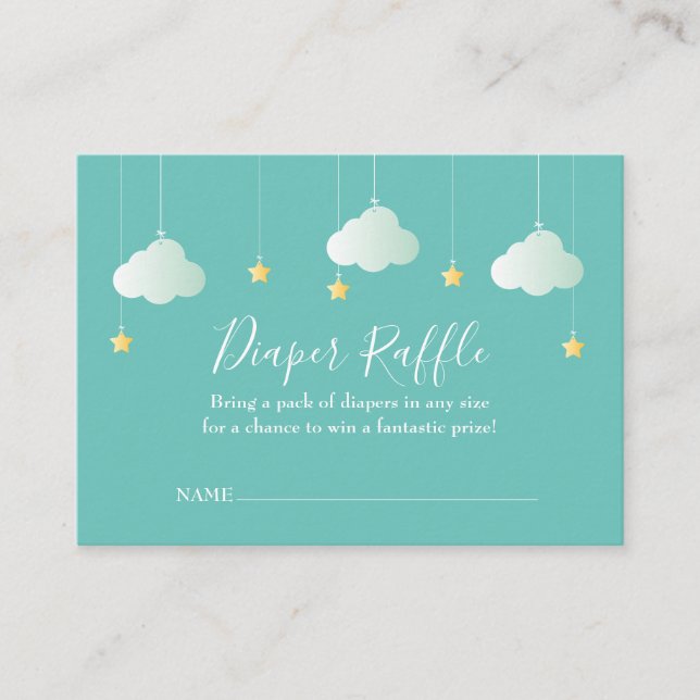 Twinkle Twinkle Diaper Raffle Baby Shower Enclosure Card (Front)