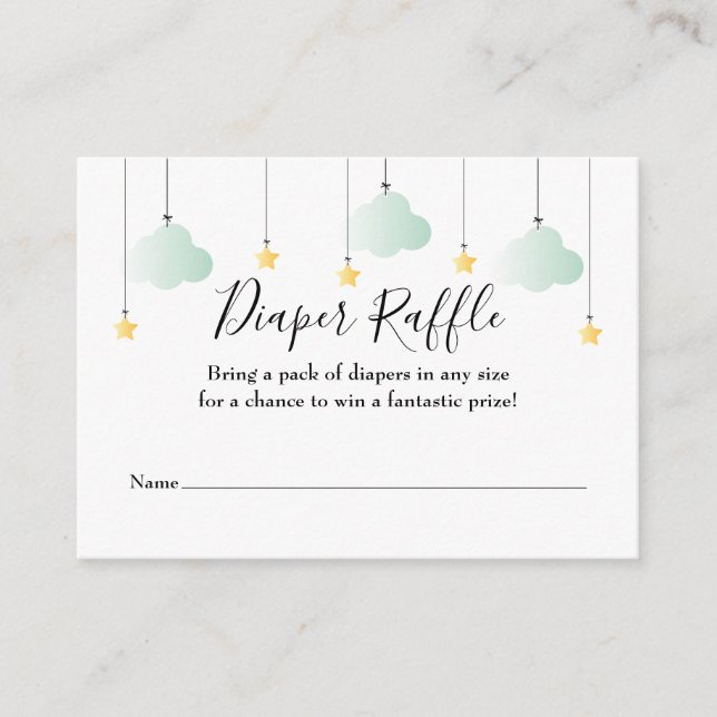 Twinkle Twinkle Diaper Raffle Baby Shower Enclosure Card (Front)