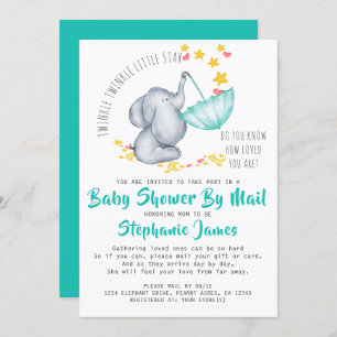 Twinkle Twinkle Elephant Baby Shower by Mail Invitation