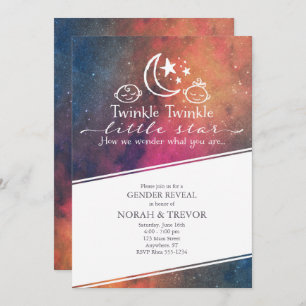 Twinkle Twinkle Galaxy Gender Reveal Invitation
