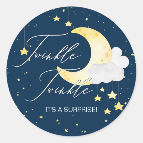 Twinkle Twinkle Gender_Neutral Baby Shower Classic Round Sticker