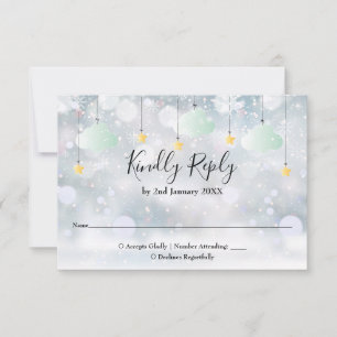 Twinkle Twinkle Gender Neutral Winter Baby Shower RSVP Card