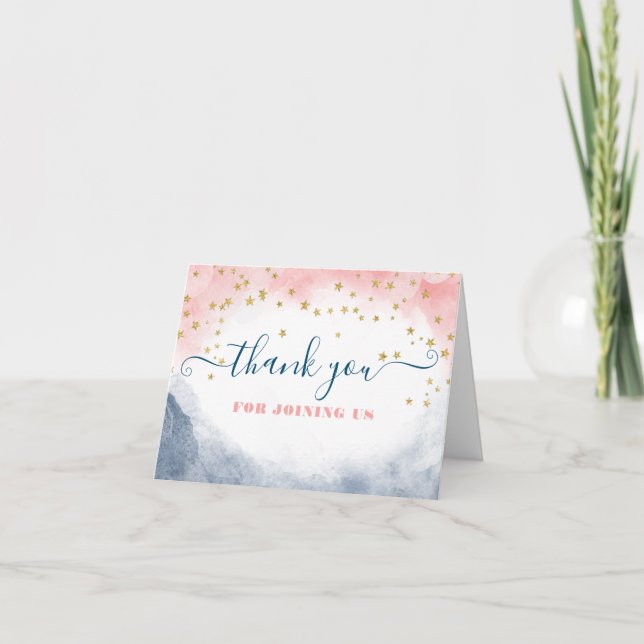 Twinkle Twinkle Gender Reveal Thank You Cards (Front)