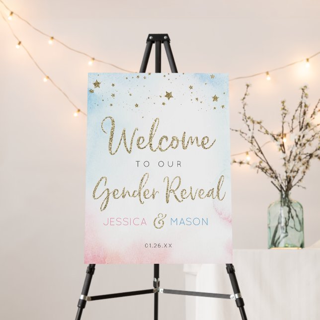 Twinkle Twinkle Gender Reveal Welcome Sign (In Situ (Stand))
