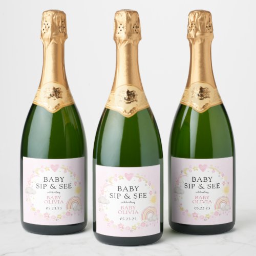 Twinkle Twinkle Girl Sip And See Sparkling Wine Label