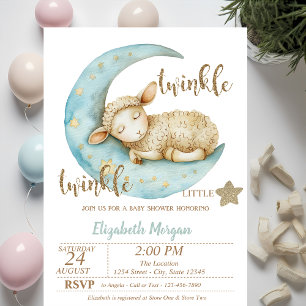 Twinkle Twinkle Little Sheep Baby Shower  Invitation