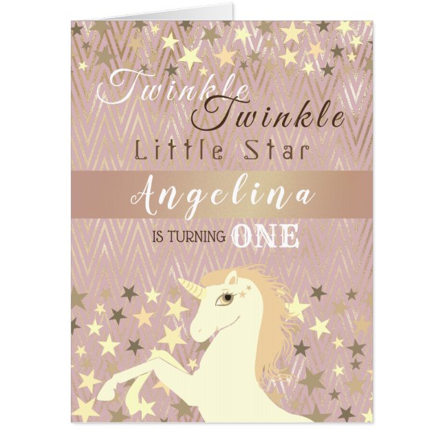 Twinkle Twinkle Little Star 1st Birthday Card (Front)