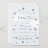 Twinkle Twinkle Little Star 1st Boy Birthday Invitation (Front)