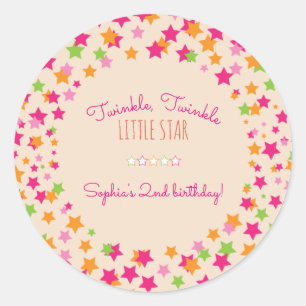 Twinkle Twinkle Little Star 2nd Birthday Classic Round Sticker